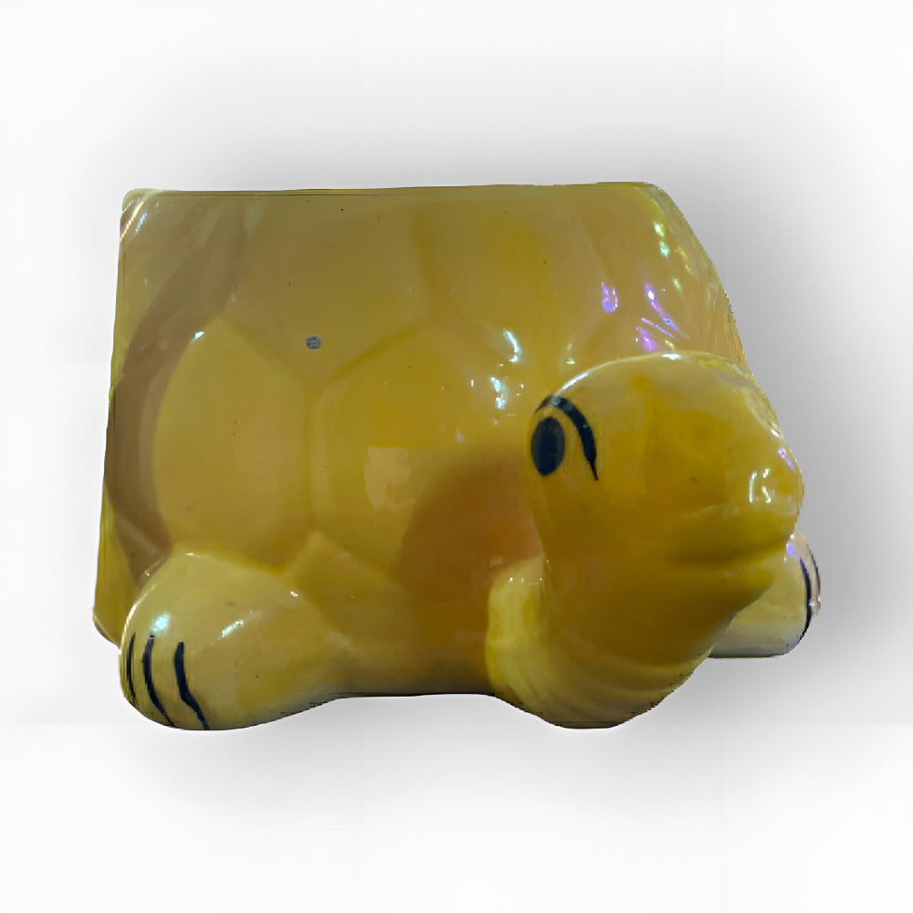 Bright Yellow Tortoise Pot Glaze Pottery