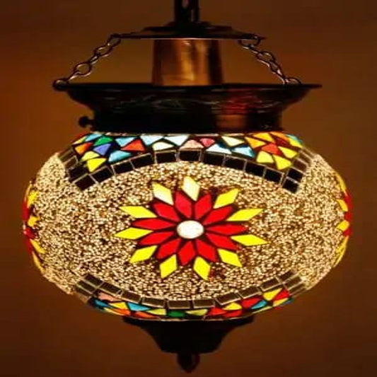 Brown Floral HANGING LAMP