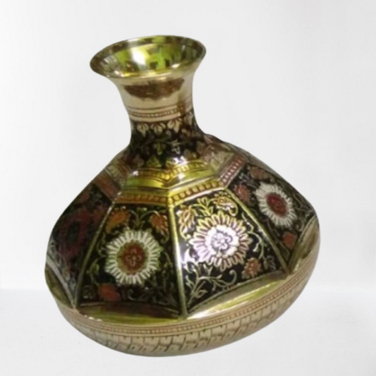 Brown Flower Vase Meena Work (5.5 Inch)