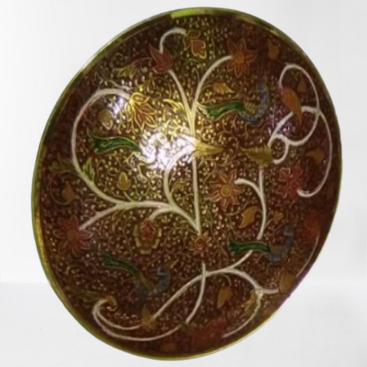 Brown Fruit Bowl Meena Work (7.5 Inch)