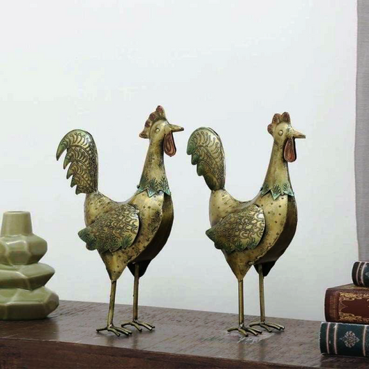 Brown Wrought Hen Set Of 2