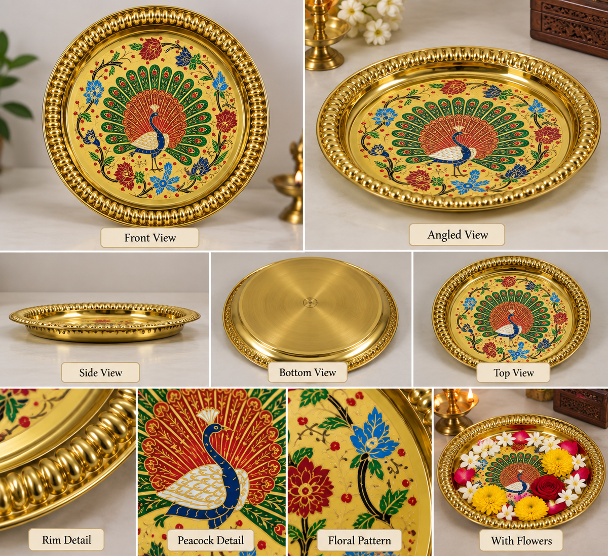 Beautiful Plate Golden Polish (12 Inch)