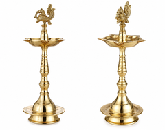 Brass Finish Kerala Deepam Set