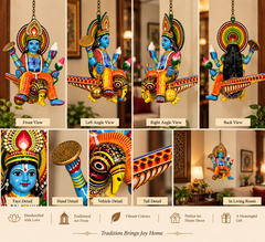 Varanasi Wooden Toy Lord Vishnu Hanging Statue