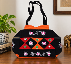 Colourul Black Vanity Bag Pipli Work