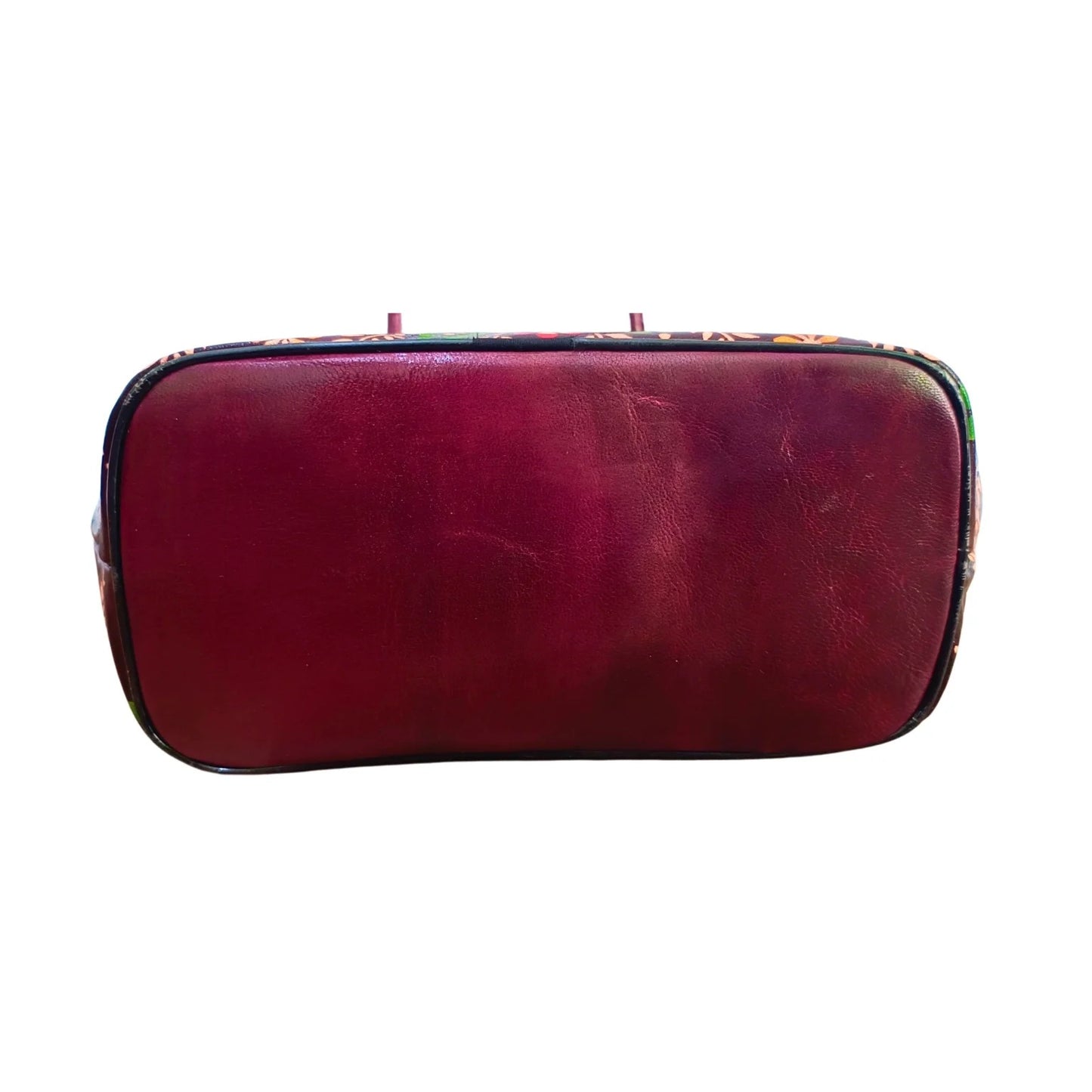 16 inch Big Color Blocked Leather Tote Bag