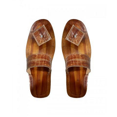 Brown Leather Chamba Chappal For Men