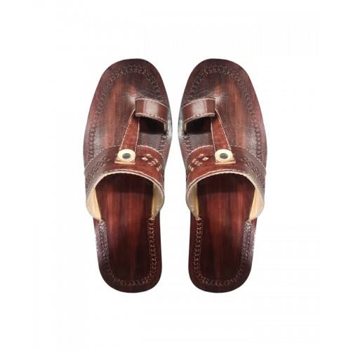 Handcrafted Dark Brown Chamba Chappal For Men