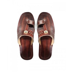 Handcrafted Dark Brown Chamba Chappal For Men