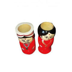 Handicraft Beautiful Channapatna Toy Couple Design Pen Stand Set Of 2