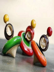 Channapatna Toys & Dolls Handcrafted Wooden Spinner 3 Tops By Sri Manjunath Toy's Factory