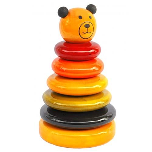 Traditional Channapatna Toys Handmade Painted Wooden Balancing Teddy Bear