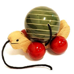 Traditional Channapatna Handmade & Painted Wooden Tortoise Toy