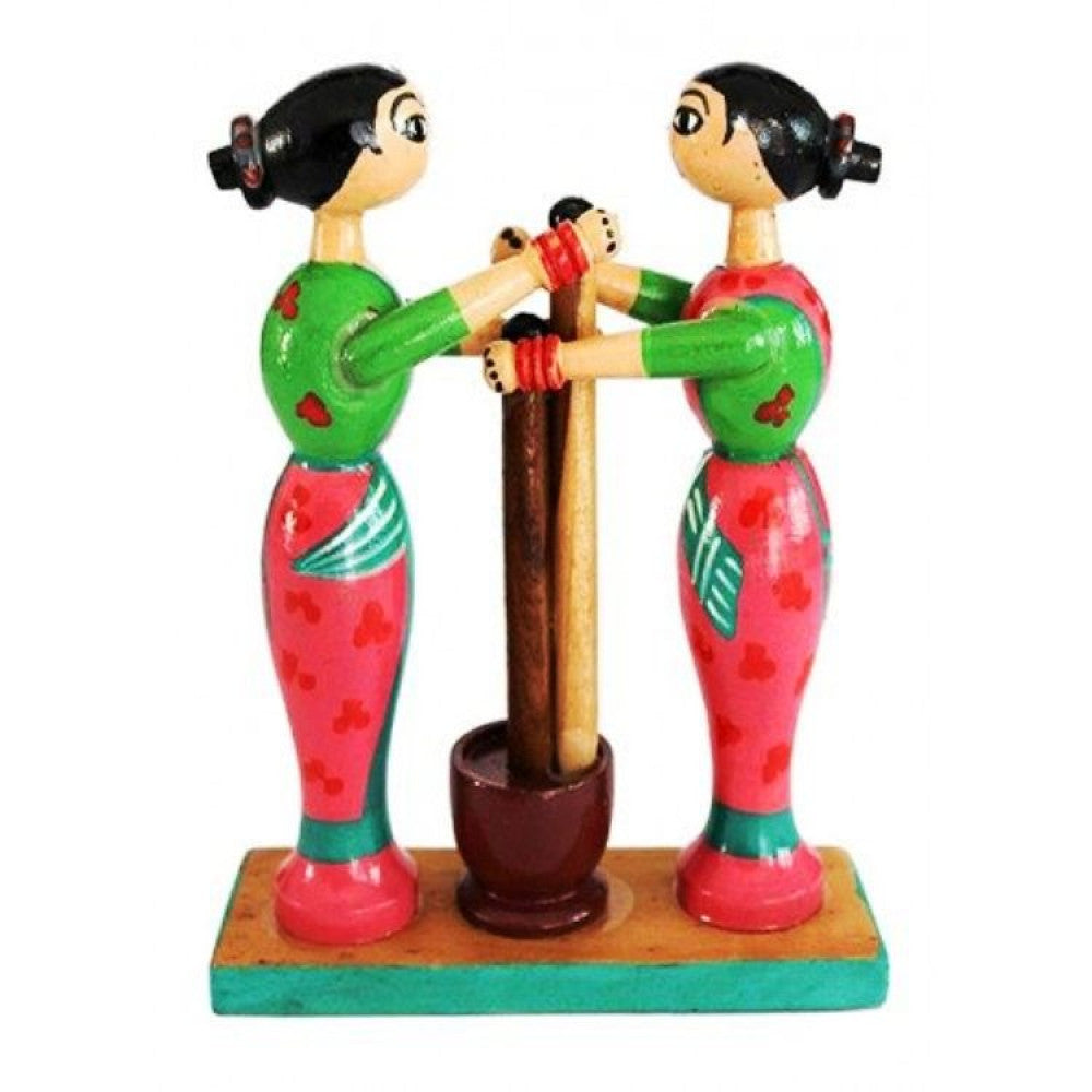 Traditional Channapatna Wooden Working Women Toy For Playing & Decoration Purpose
