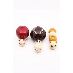 Beautiful Handicraft Channapatna Wooden Toys Design Set Of 3 For Playing, Decorating Purpose