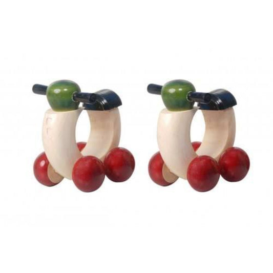 Channapatna Toys & Dolls Handcrafted Wooden Scooter (Set of 2) For Kids Playing