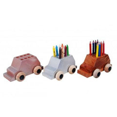 Channapatna Toys & Dolls Handcrafted Wooden Car Pencil Holder Set Of 3