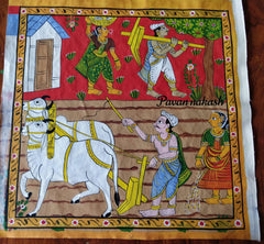 Cheriyal Painting agriculture Theme with frame