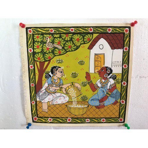 Handmade Cheriyal Painting Village Women Artwork