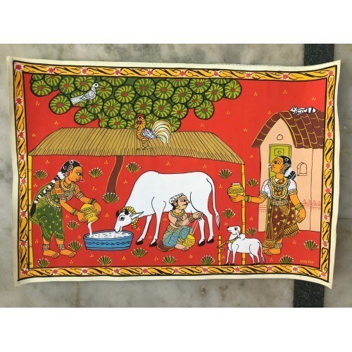 Handmade Cheriyal Painting Traditional Village Folkart