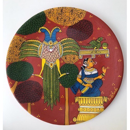 Traditional Wall Plate Cheriyal Painting For Decor