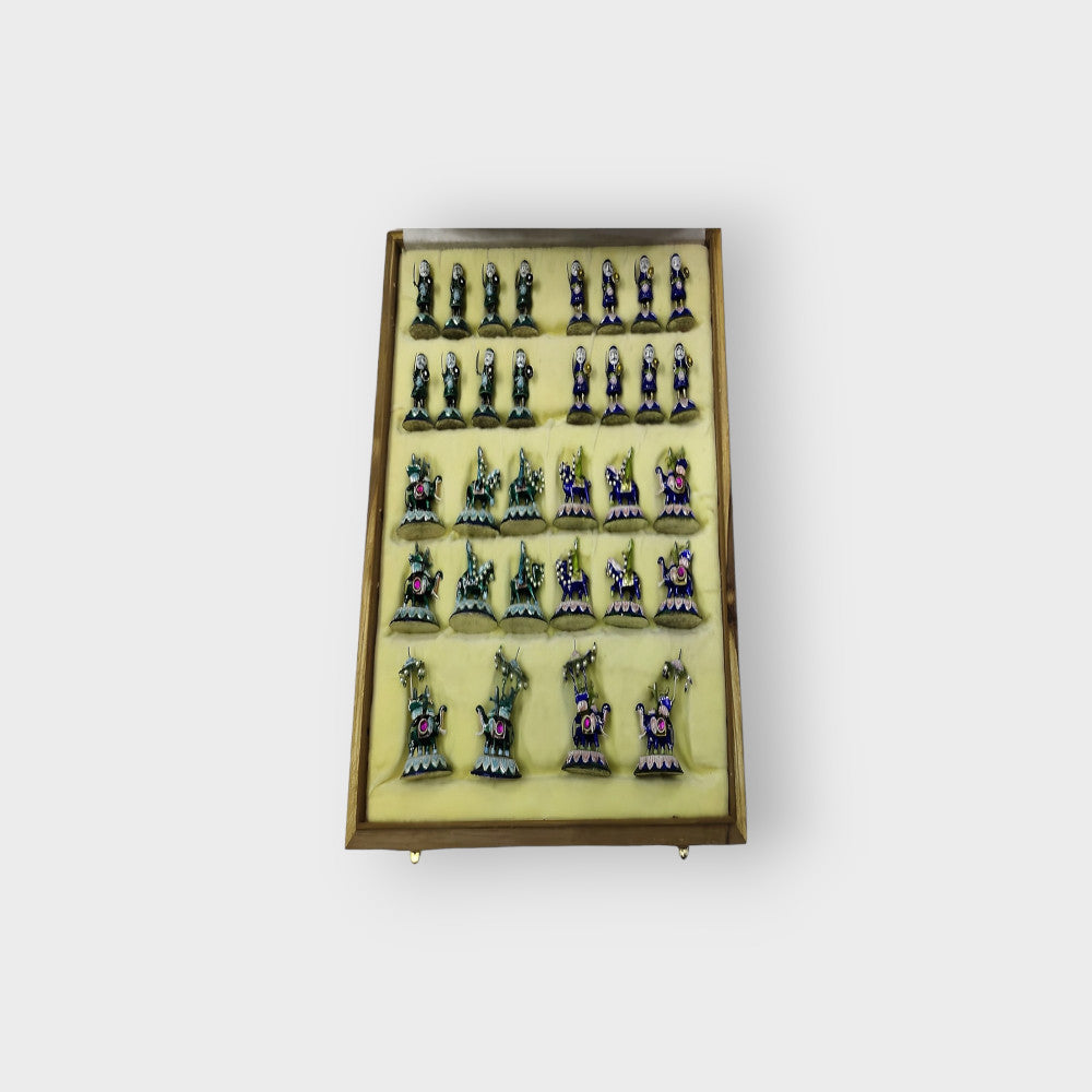 Chess Board Set Gulabi Meenakari Art