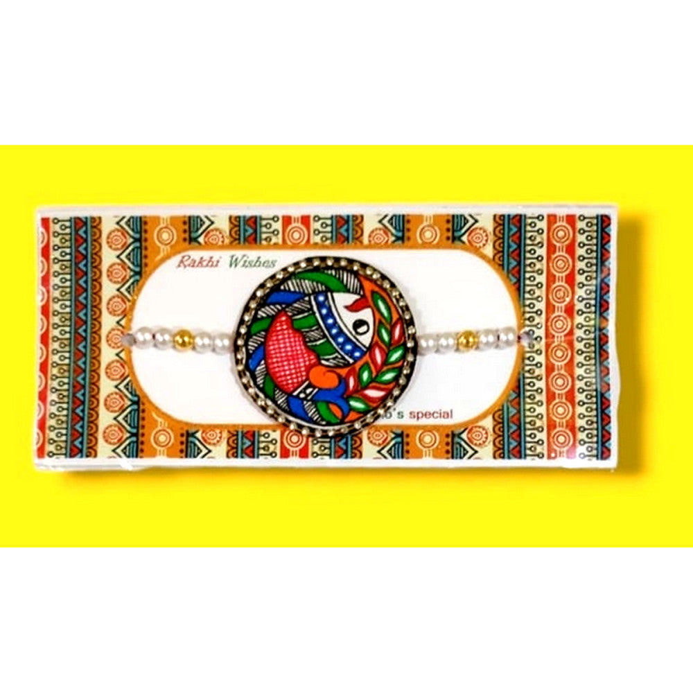 Classic Fish Design Madhubani Rakhi