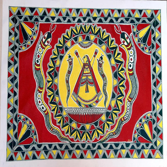 Classic Lady With Snakes Manjusha Painting