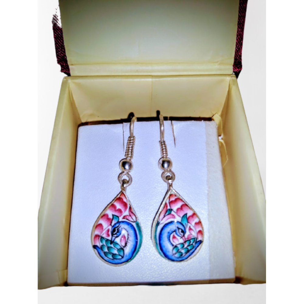Classy Earrings Gulabi Meenakari Art