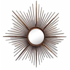 Classy Golden Iron Sun Mirror Frame