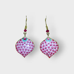 Classy Leaf Earrings Gulabi Meenakari Art