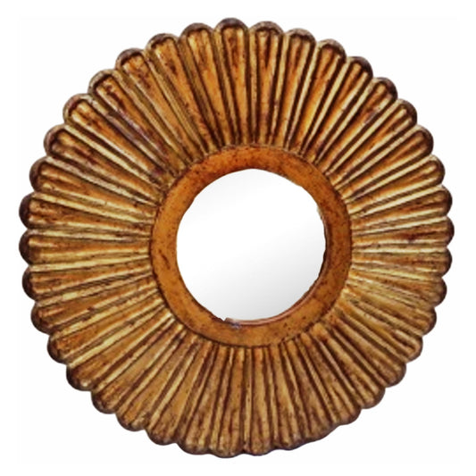 Classy Sun Burst Golden Round Mirror Frame