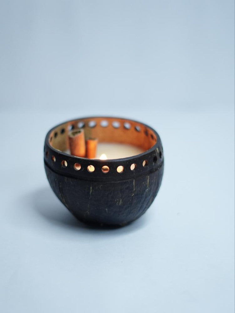 Coconut Shell Tealight Candle Holder