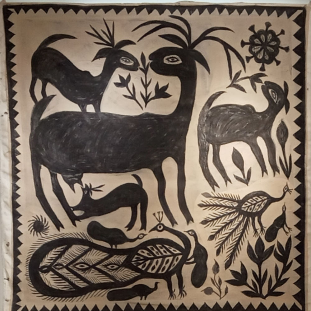 Colourful Deer Family Khovar Painting