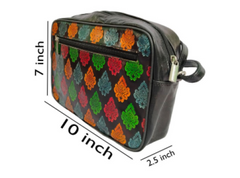 Colourful Grey Pouch Sling Leather Bag
