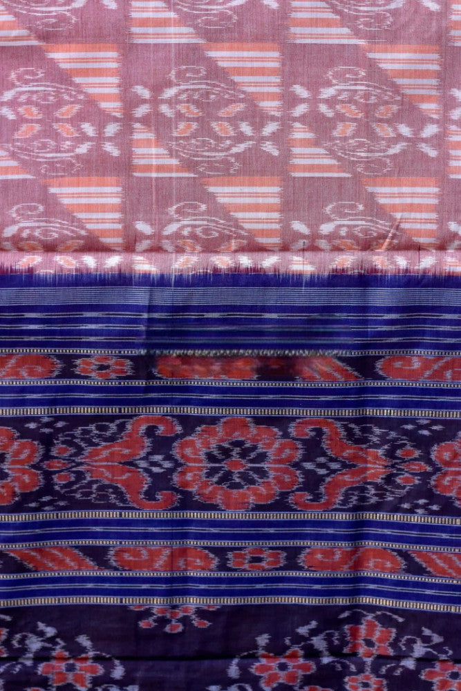 Colourful Pink & Dark Prints Khandua Saree