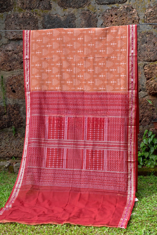 Colourful Pink & Red Khandua Saree