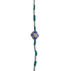 Colourful Silver Gulabi Meenakari Rakhi
