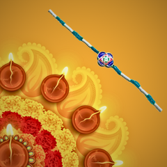 Colourful Silver Gulabi Meenakari Rakhi