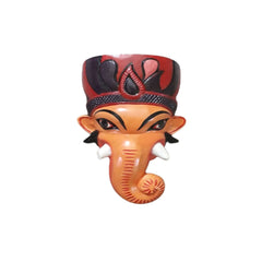 Colourful Wooden Wall Hanging Ganesha Mask