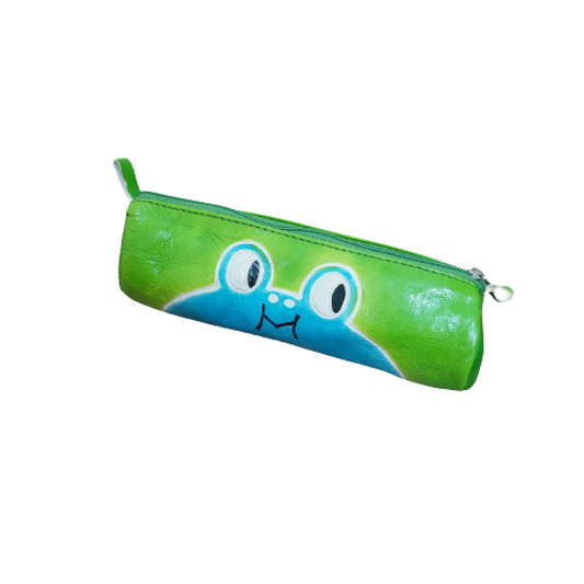 Cool Green Smily Face Design Pencil Pouch