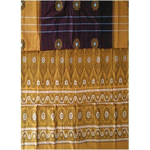 Cotton Yellow and Maroon Pattern of Orissa Bomkai Saree & Fabrics