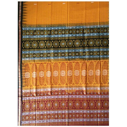Cotton Yellow and Orange Pattern of Orissa Bomkai Saree & Fabrics