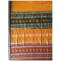 Cotton Yellow and Orange Pattern of Orissa Bomkai Saree & Fabrics
