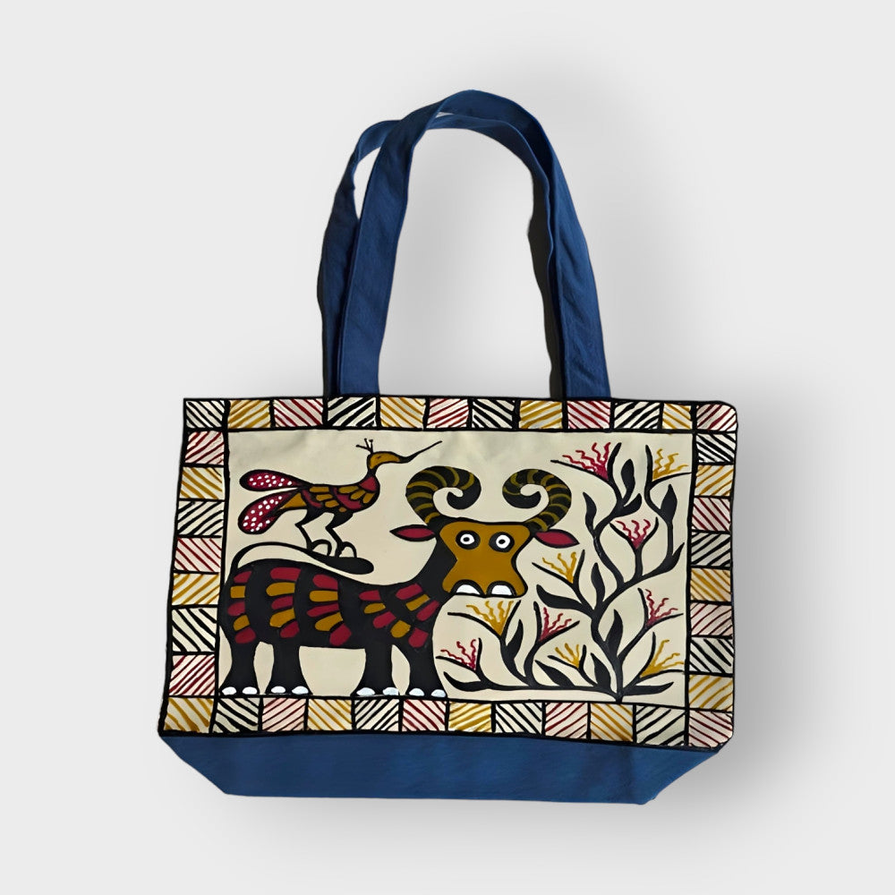 Cream Cow Khovar Jute Bag