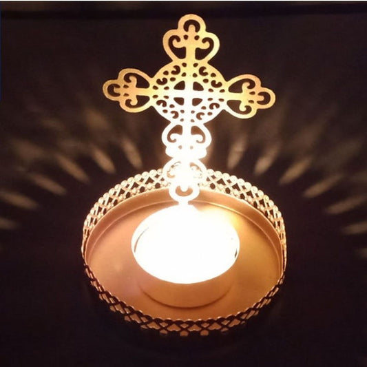 Cross Iron Shadow Diya