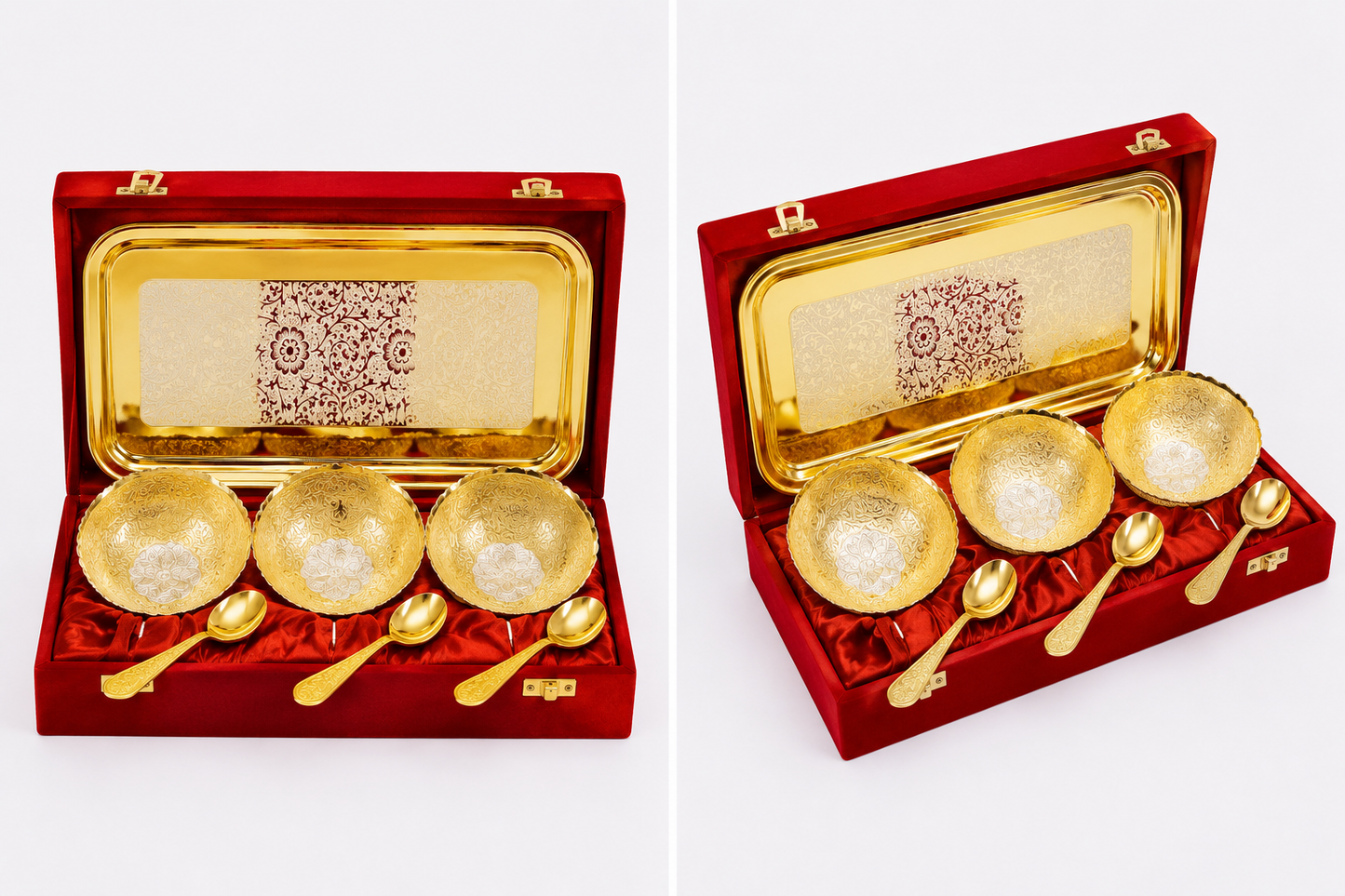Brass Finish Golden Bowls Set of 3
