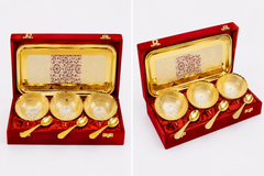 Brass Finish Golden Bowls Set of 3