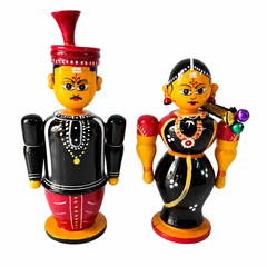 Handmade Lacquer Wooden Etikoppaka Toy Of Love Couple