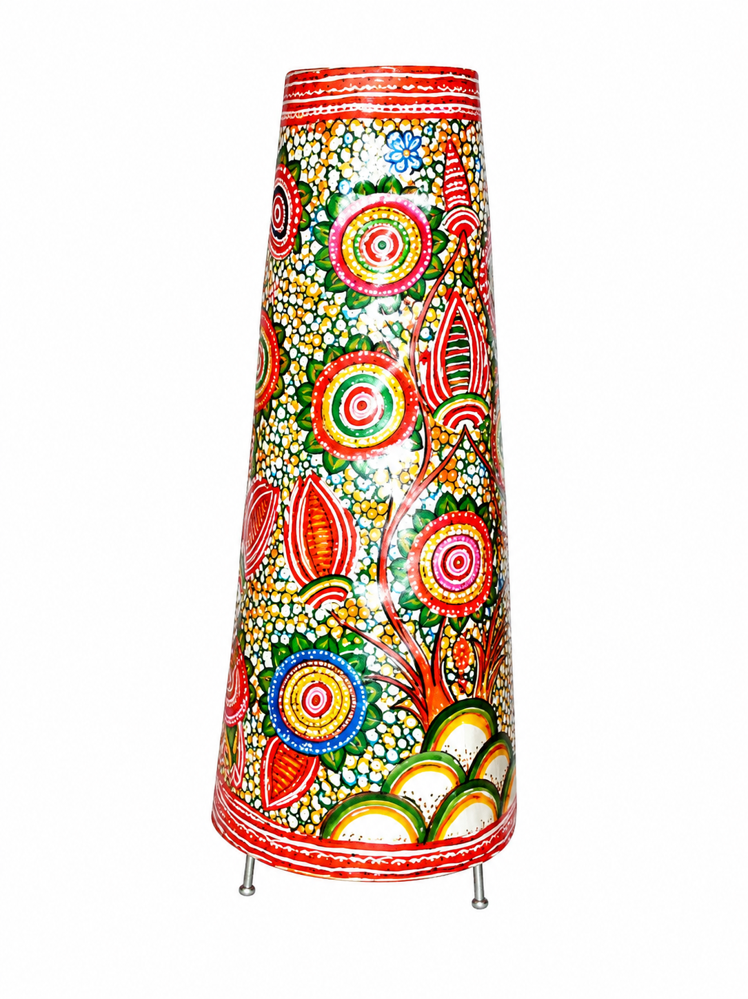 Leather Puppetry Handpanited Floor Lampshade Flower Desing